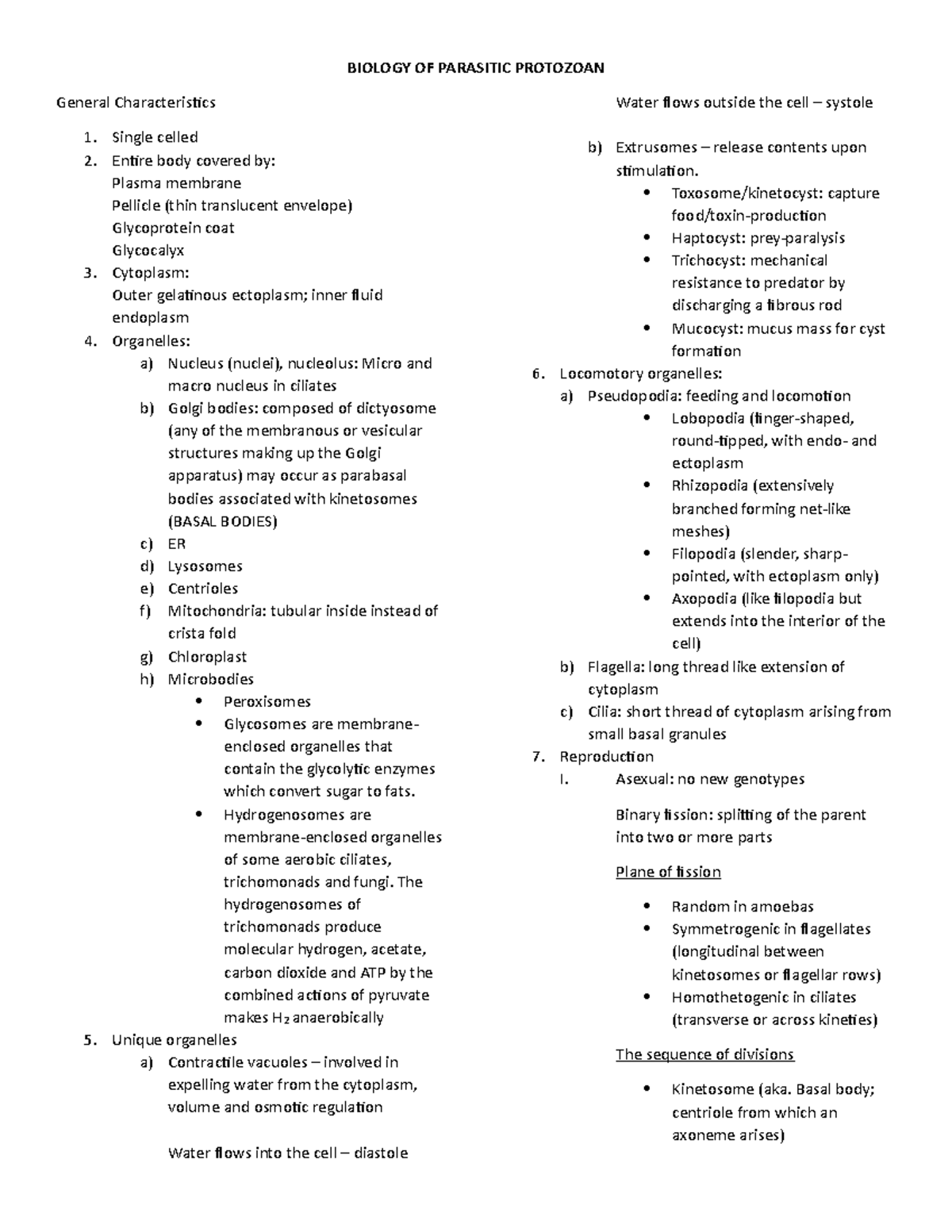 Medical Parasitology Basic for Prelims - BIOLOGY OF PARASITIC PROTOZOAN ...
