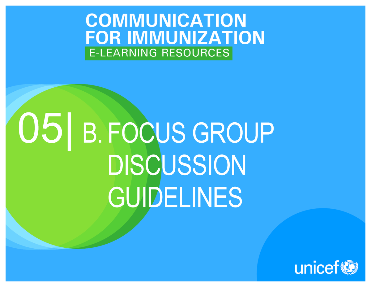 Focus Group Discussion Guidelines 1 05 B FOCUS GROUP DISCUSSION 