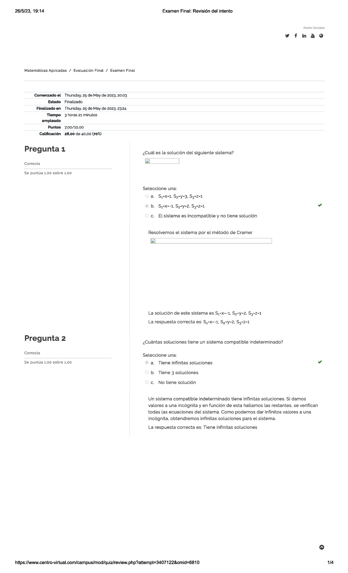 Examen - FORO UNIDAD 3 - Matematicas Aplicadas - Studocu