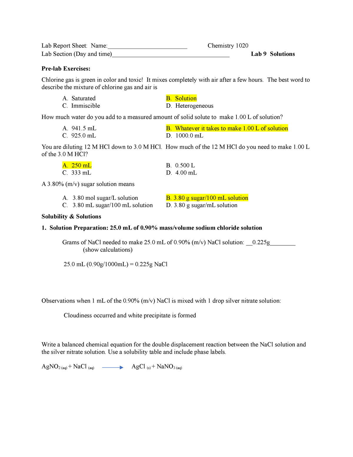 assignment 5 chemistry