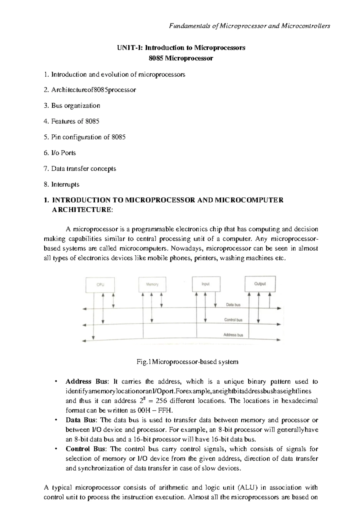 Fundamentals OF Microprocessors AND Microcontrollers JAN 2024 - IV B I ...