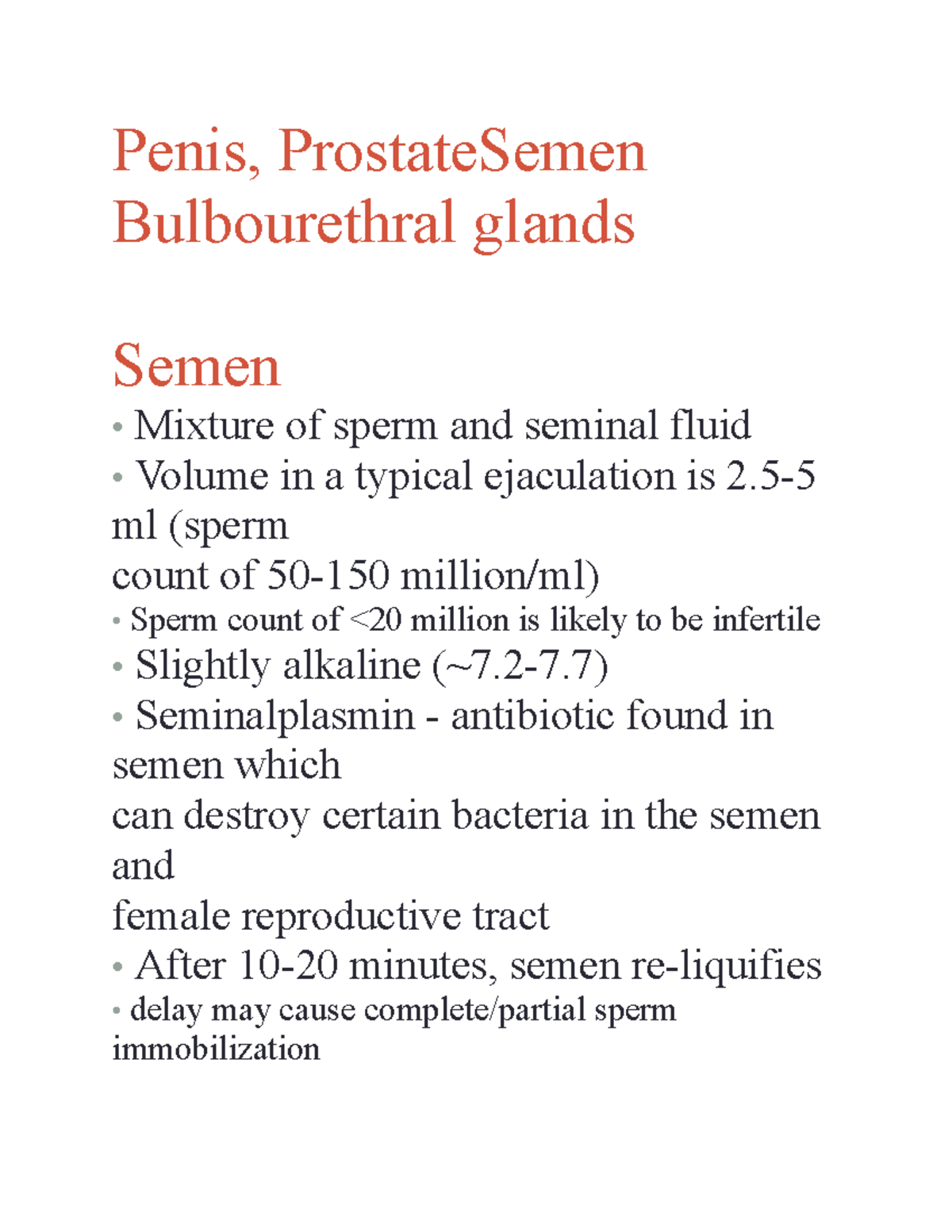 Prostate and Semen 08 Penis, ProstateSemen Bulbourethral glands