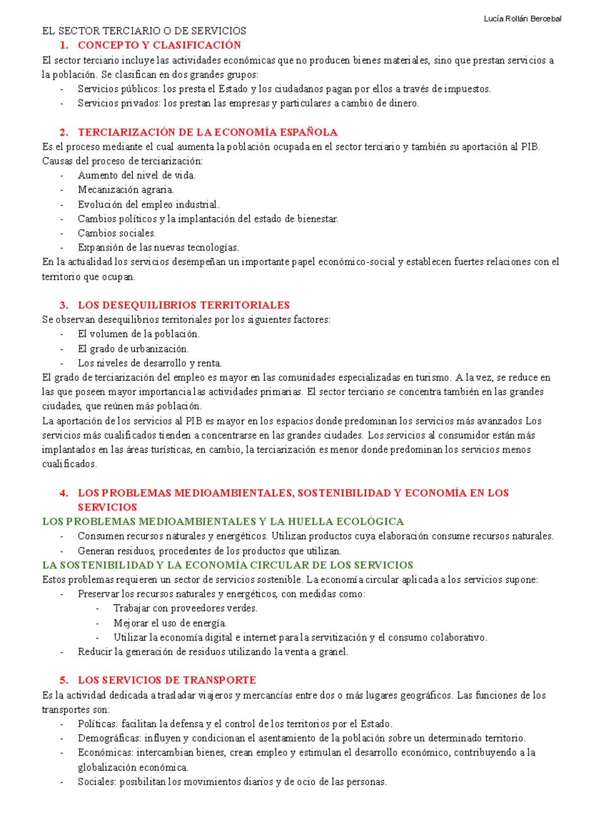 EL Sector Terciario O DE Servicios - EL SECTOR TERCIARIO O DE SERVICIOS ...