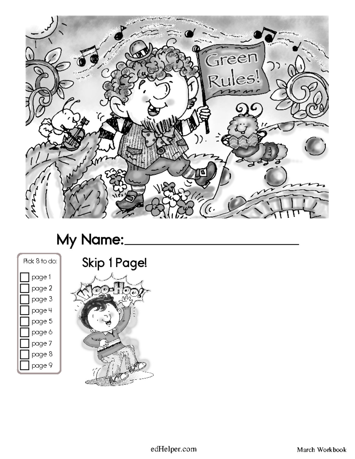 activity workbook for kids first graders - My Name: Pick 8 to do: page ...