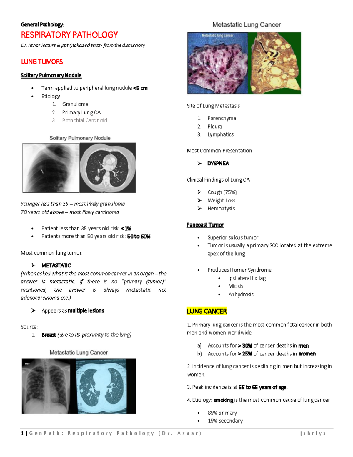 5 - Lung Tumors Upper Airway Disorder - General Pathology: RESPIRATORY ...