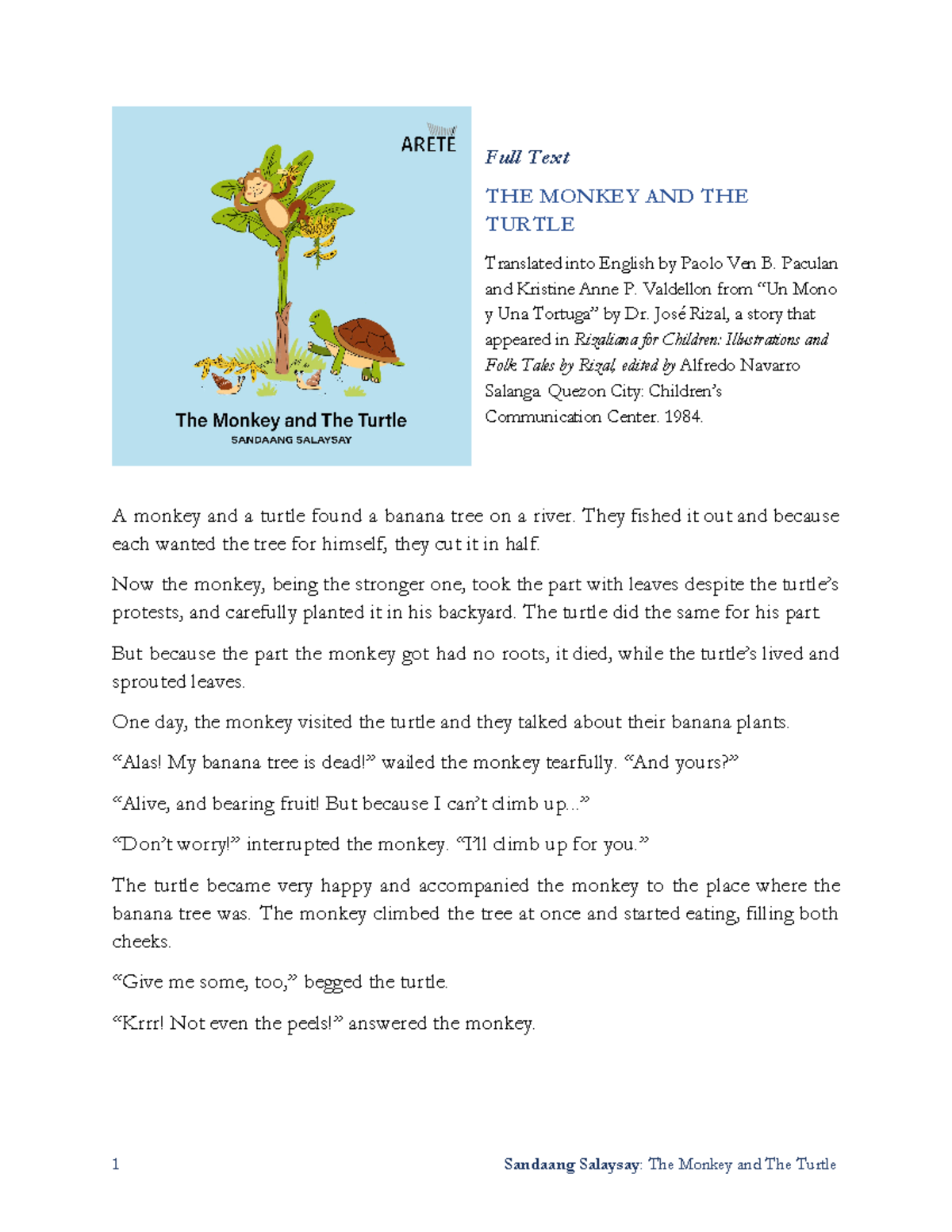 02-the-monkey-and-the-turtle-full-text-full-text-the-monkey-and