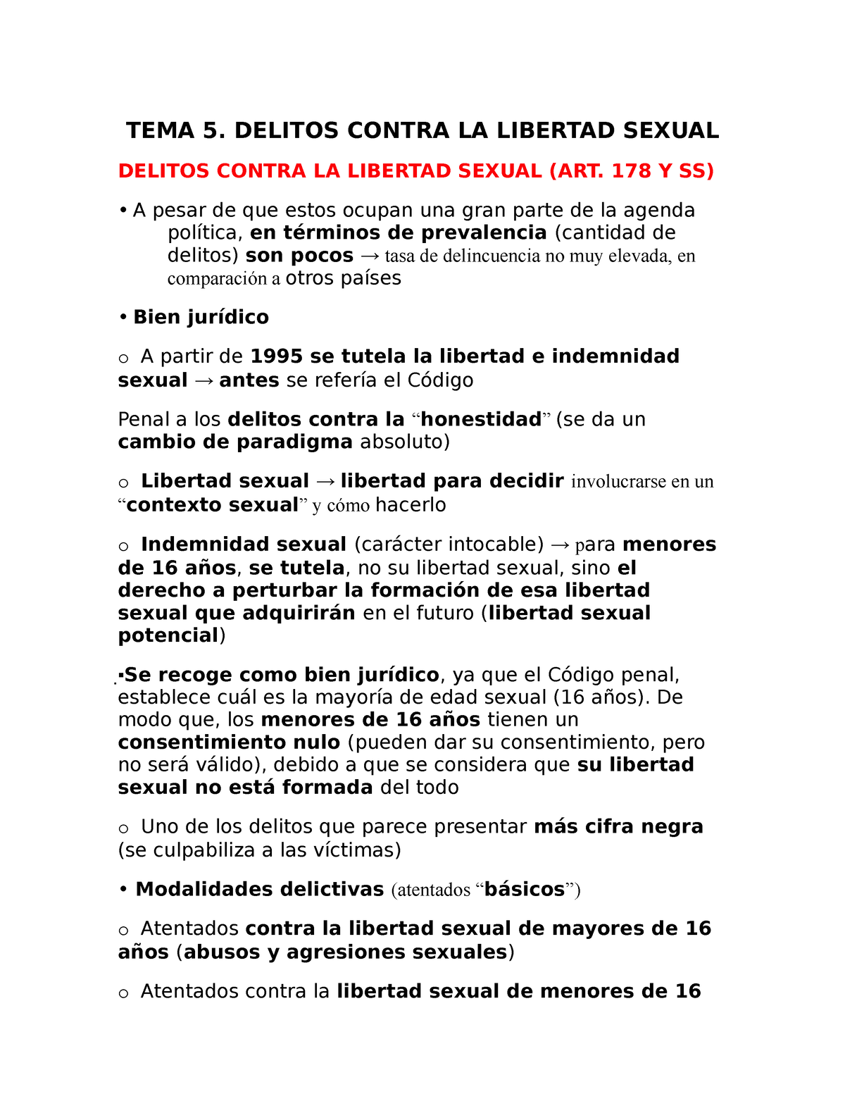 Tema 5 Delitos Contra La Libertad Sexual Tema 5 Delitos Contra La Libertad Sexual Delitos 8929