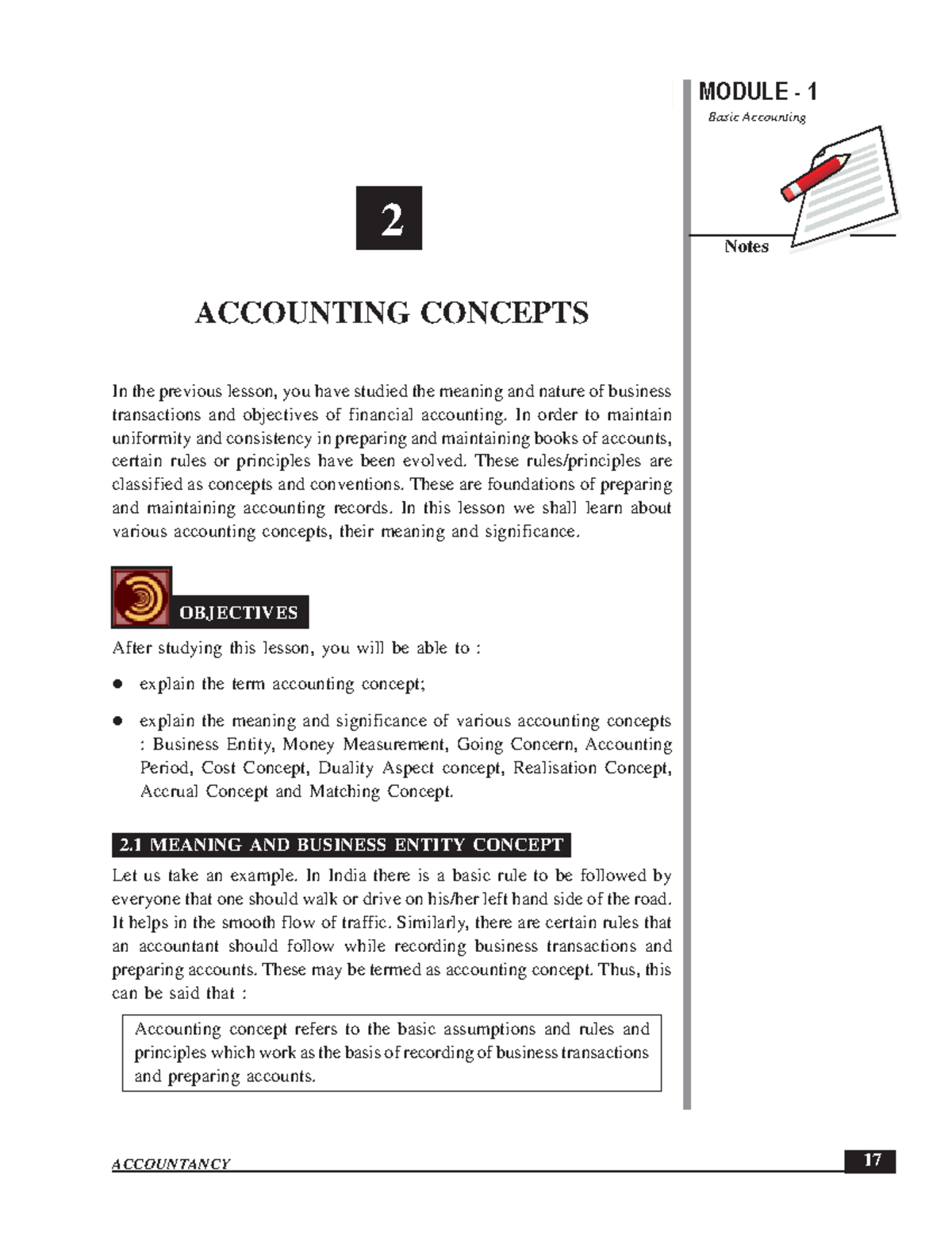 Accounting Concepts - Acctg - MODULE - 1 Basic Accounting Notes 17 ...
