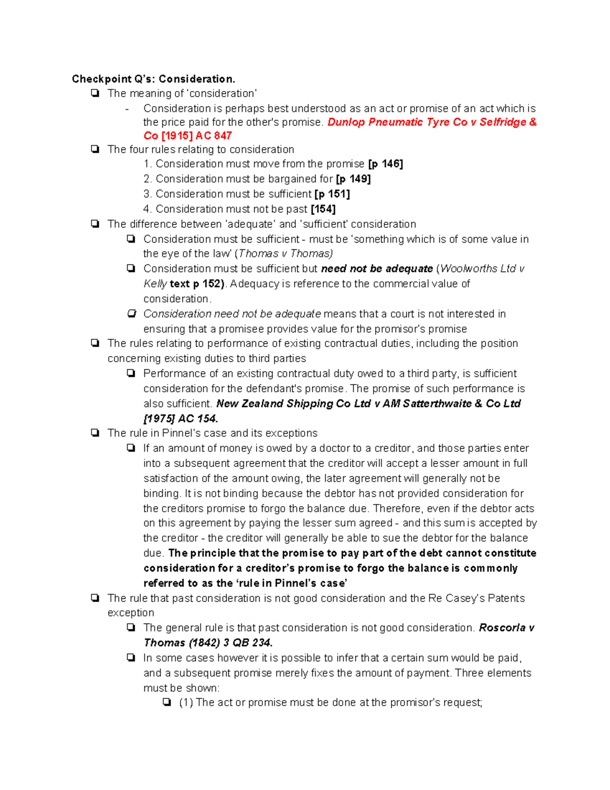 Checkpoint Q’s Consideration - The meaning of ‘consideration ...