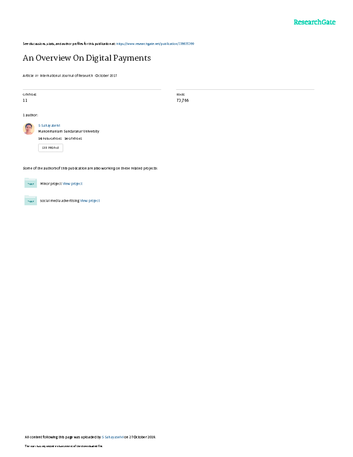 An Overview On Digital Payments 4 - See discussions, stats, and author ...