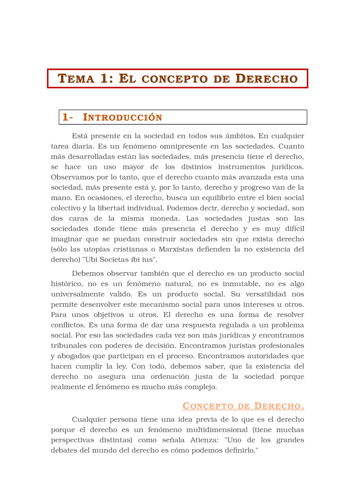 Apuntes De Teoria Del Derecho Tema 1 El Concepto De Derecho 1 IntroducciÓn Está Presente En 2686