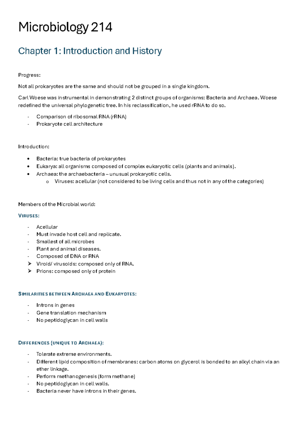 A1.1 Exam - Test information. - Microbiology 214 Chapter 1 ...