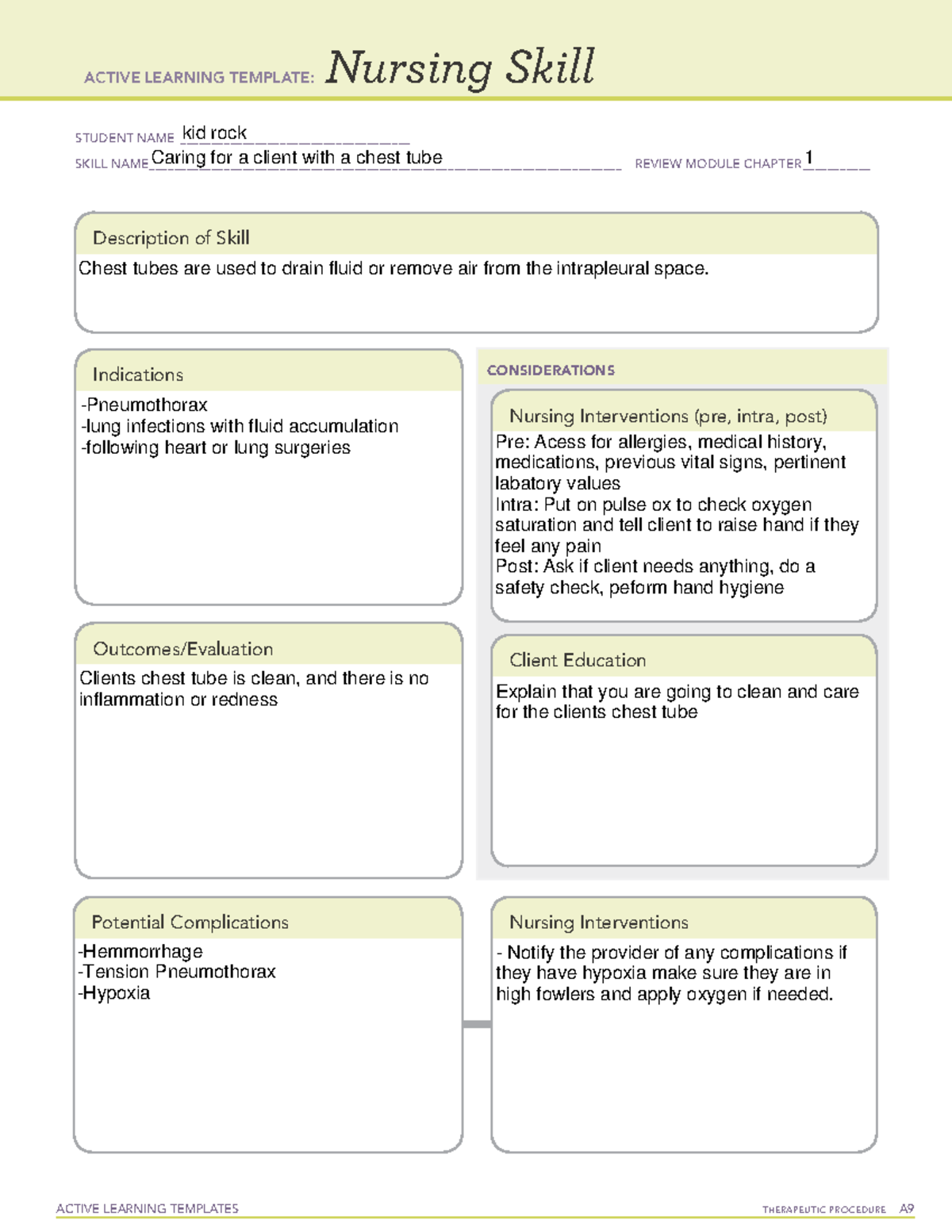 Trach careee - ACTIVE LEARNING TEMPLATES TherapeuTic procedure A ...