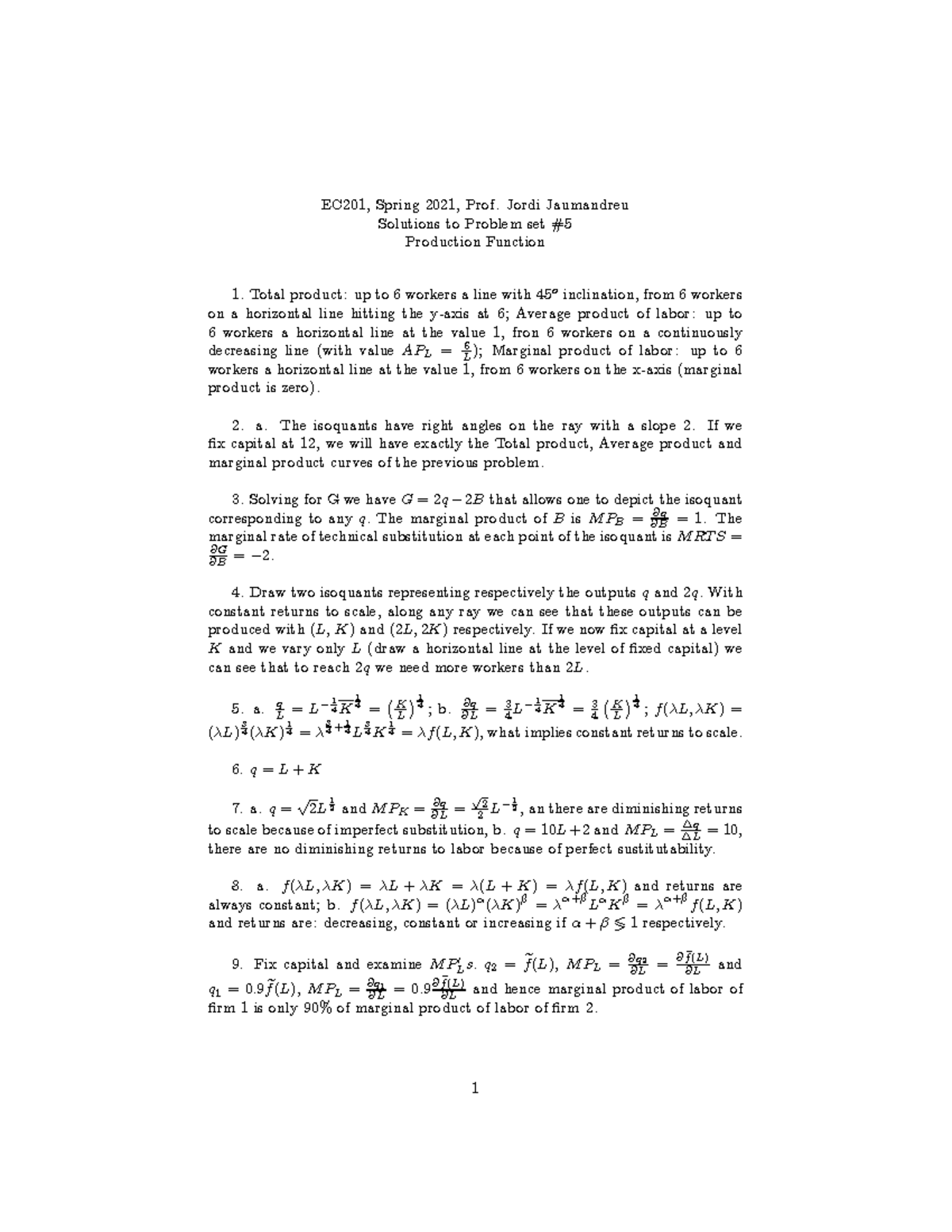 Solutions 5 Test 1 - Ec202 Fall 21 - Solutions Practice Questions ...