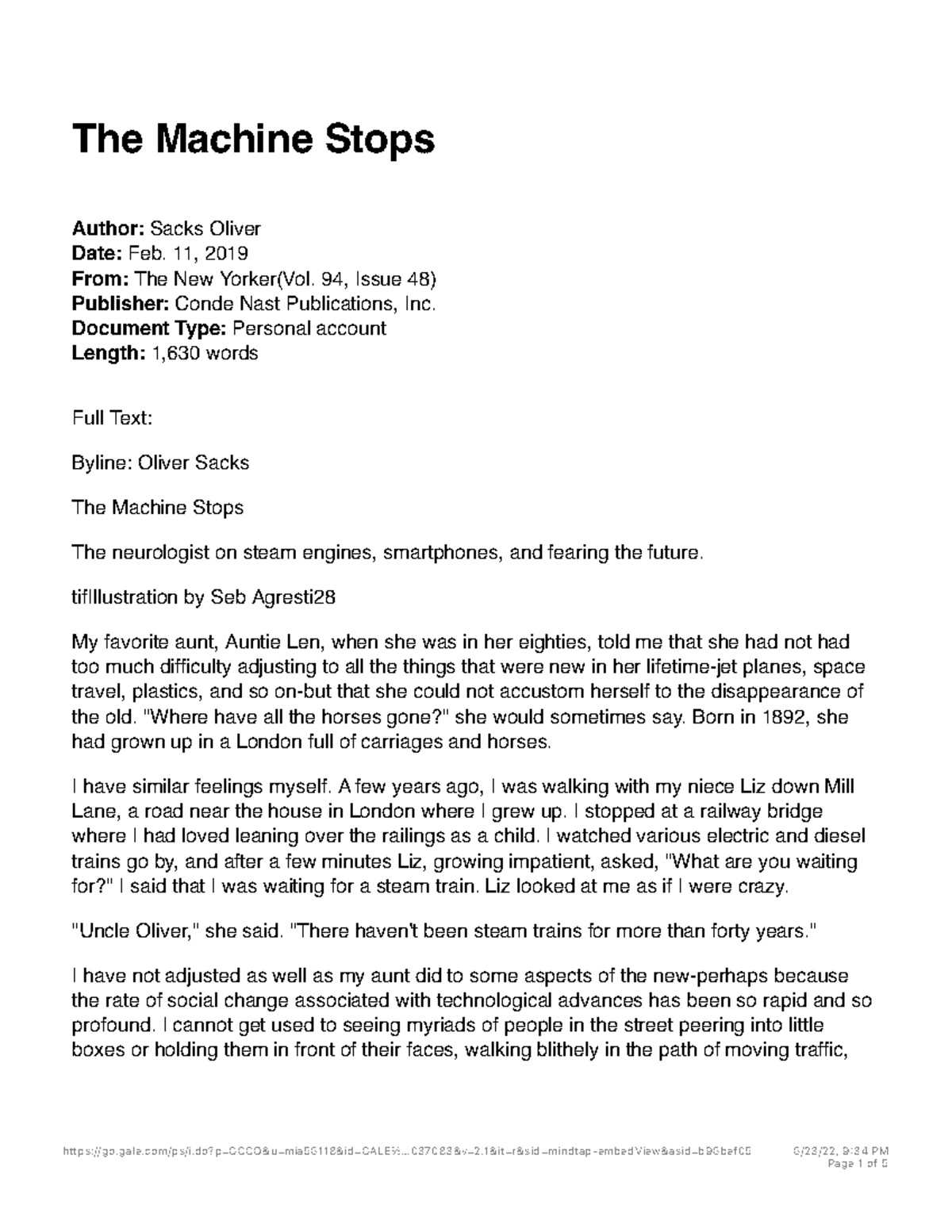 the machine stops essay prompt