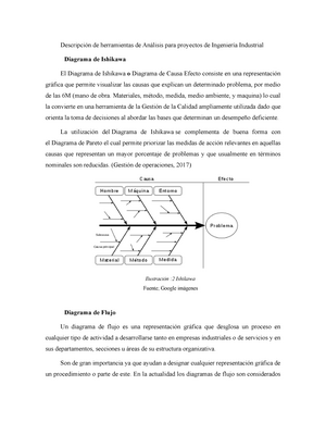 Descripción de herramientas de Análisis para proyectos de Ingeniería  Industrial - Descripción de - Studocu