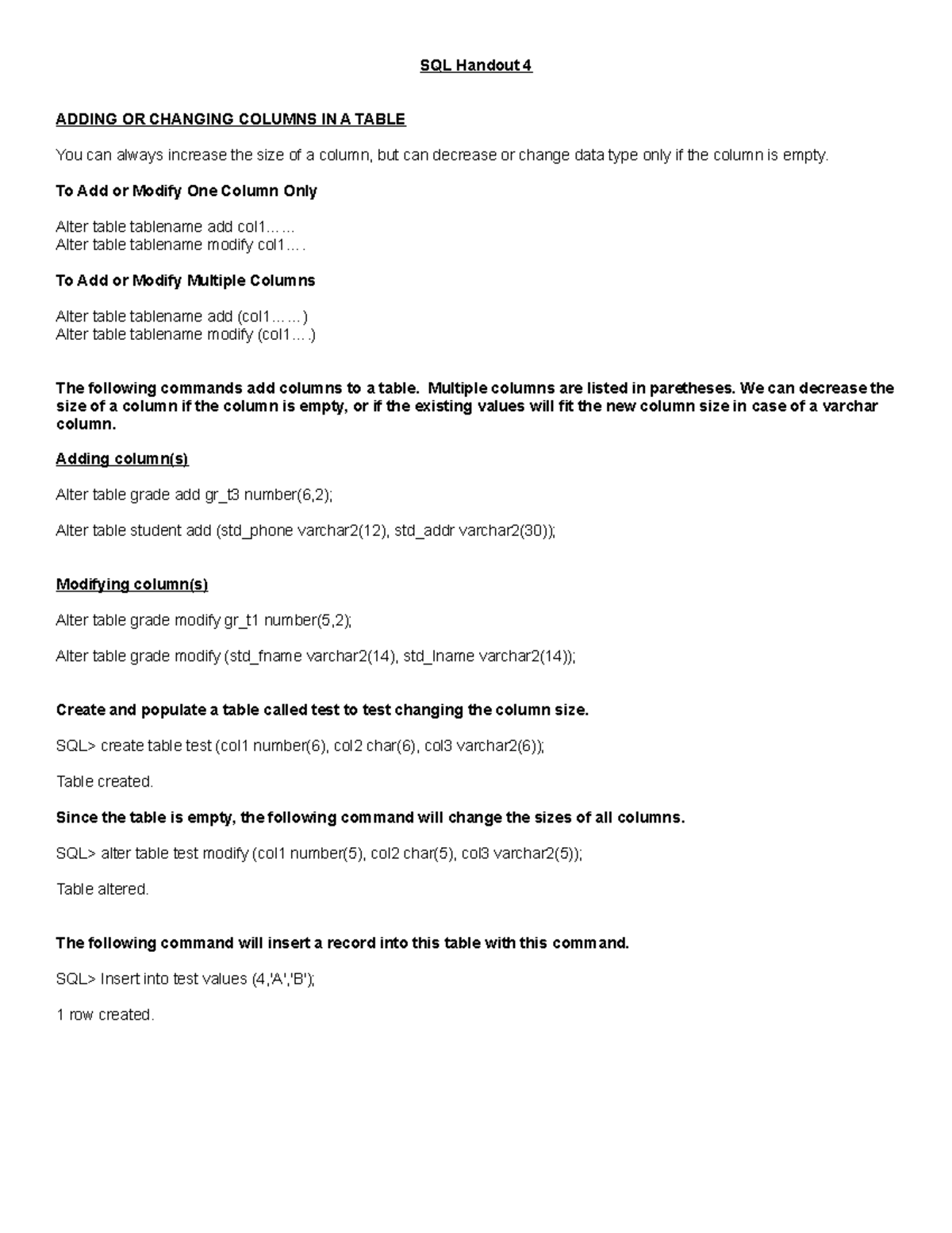 SQL Handout 4 - SQL basics to advanced topics with a number of example ...