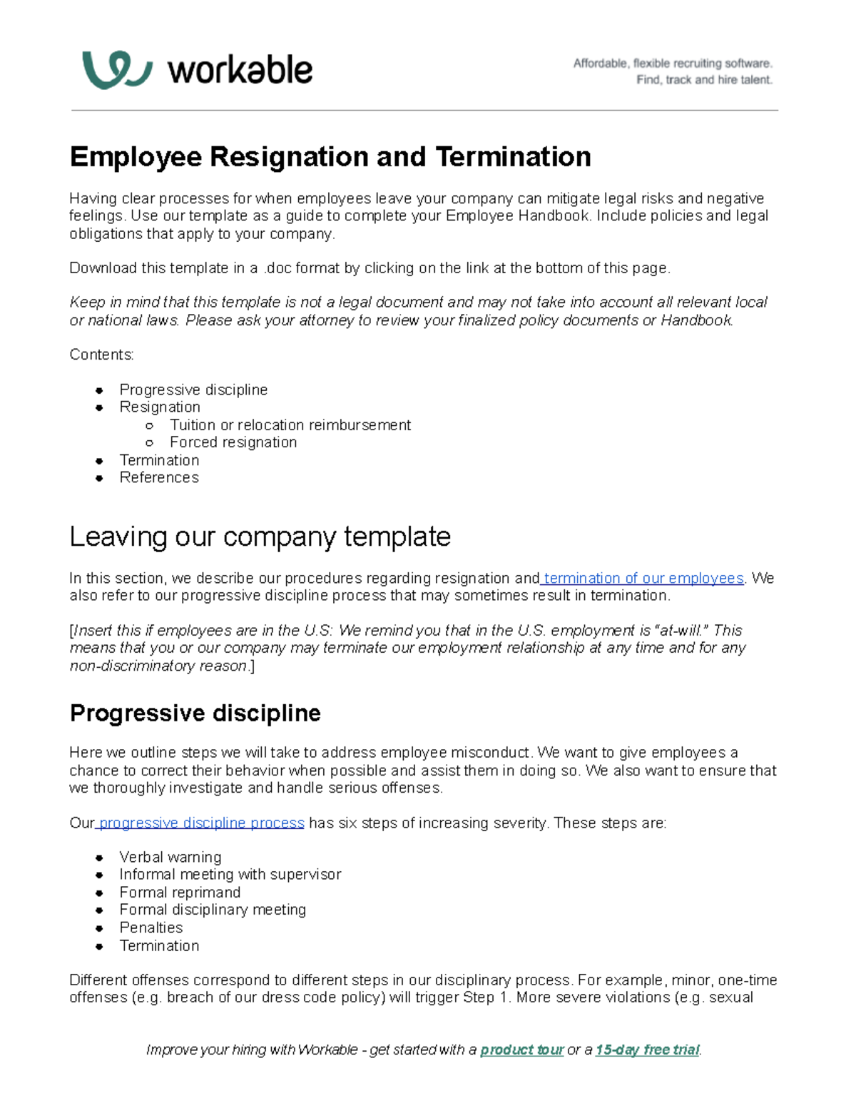 Employee Resignation and Termination - Use our template as a guide to ...