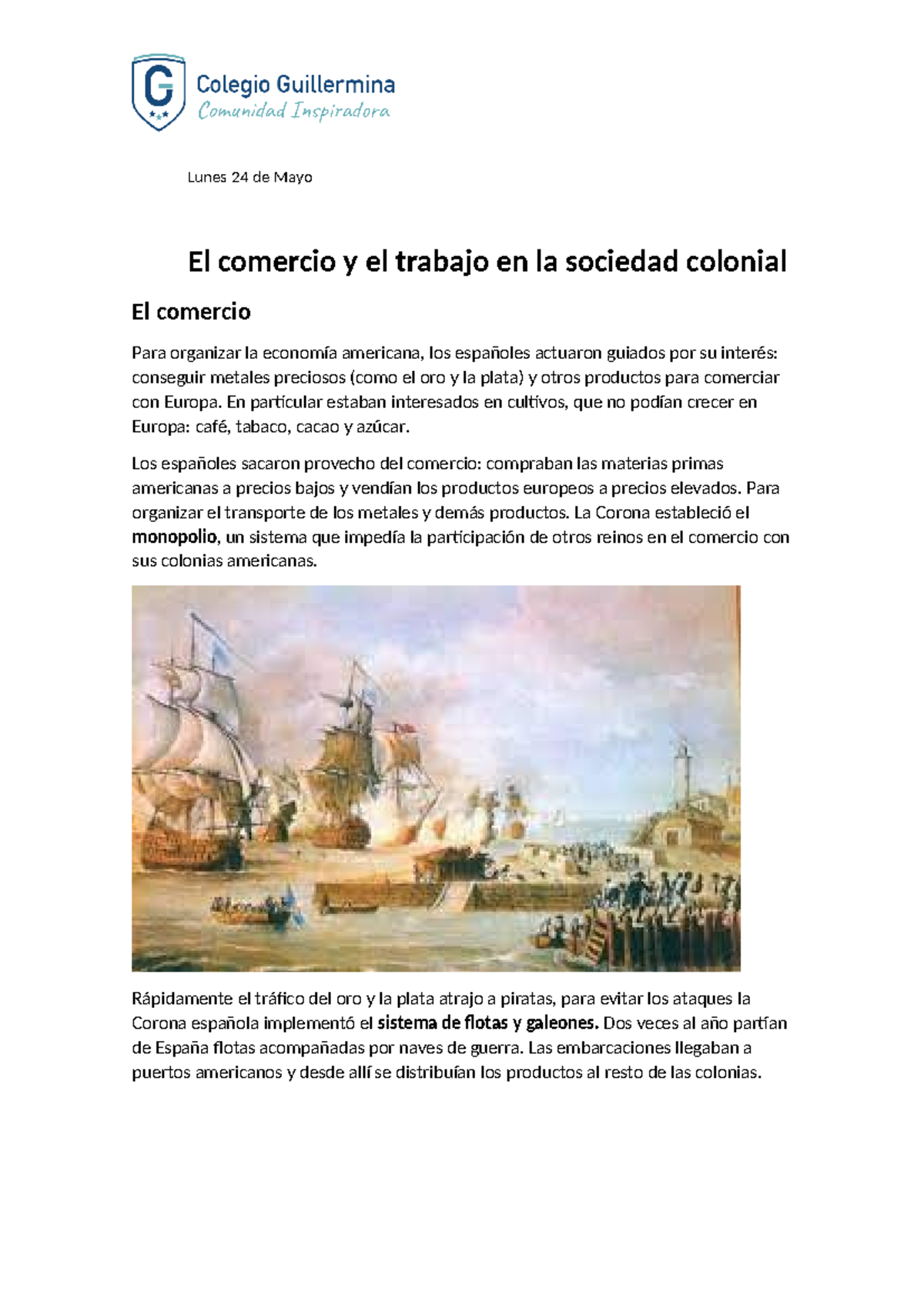 Ciencias soc - Lunes 24 de Mayo El comercio y el trabajo en la sociedad ...