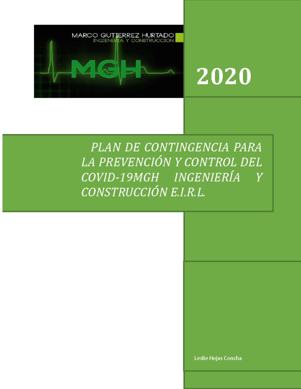 PLAN DE Contingencia PARA LA Prevención Y Control DEL Covid-19 MGH ...