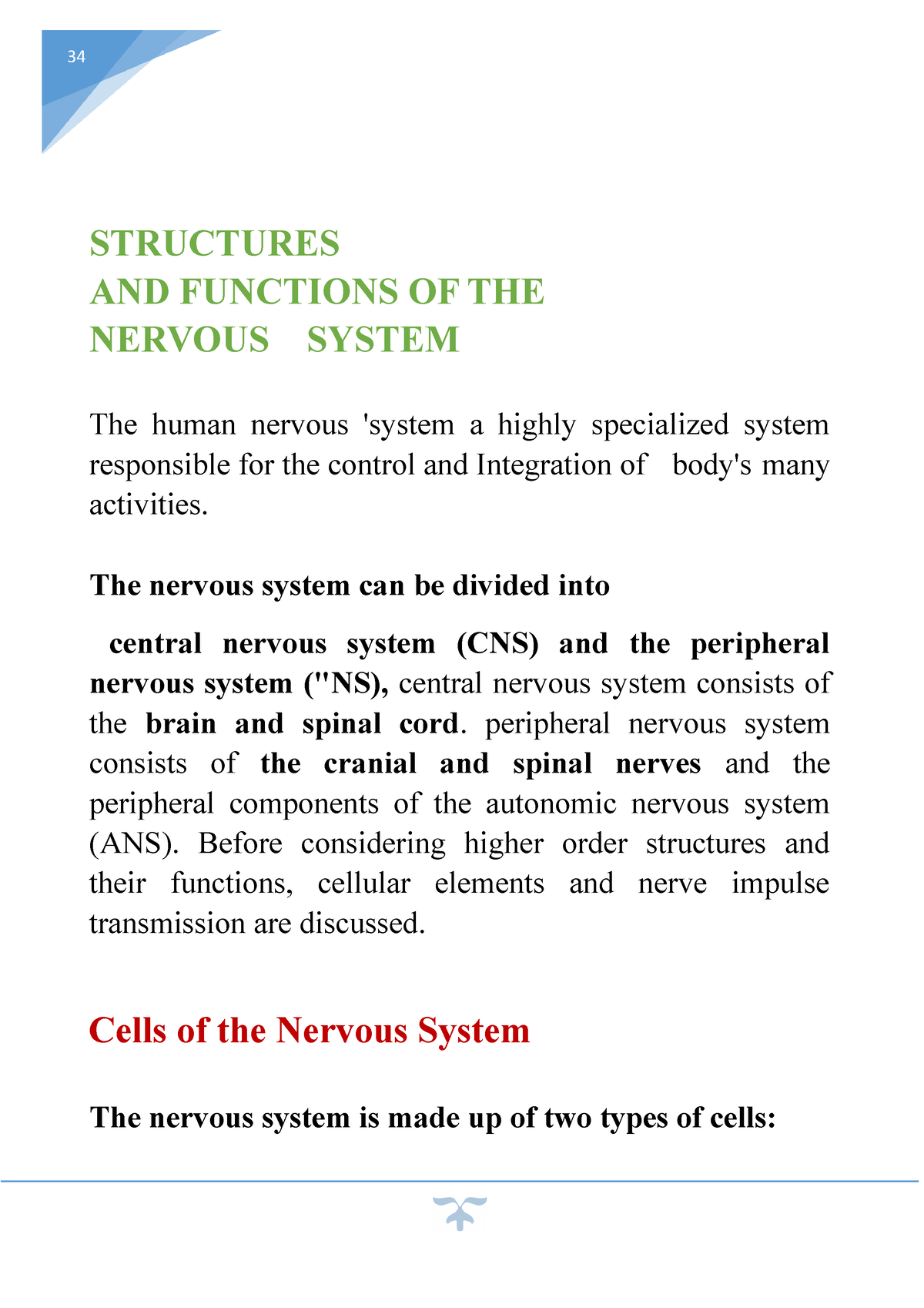 Structure And Functions Of The Nervous System - STRUCTURES AND ...