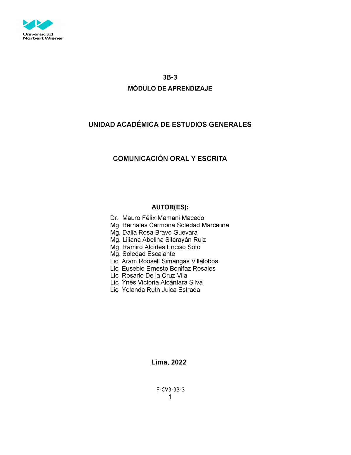 Guía De Prácticas De Comunicación 2022-1 - 3B- MÓDULO DE APRENDIZAJE ...