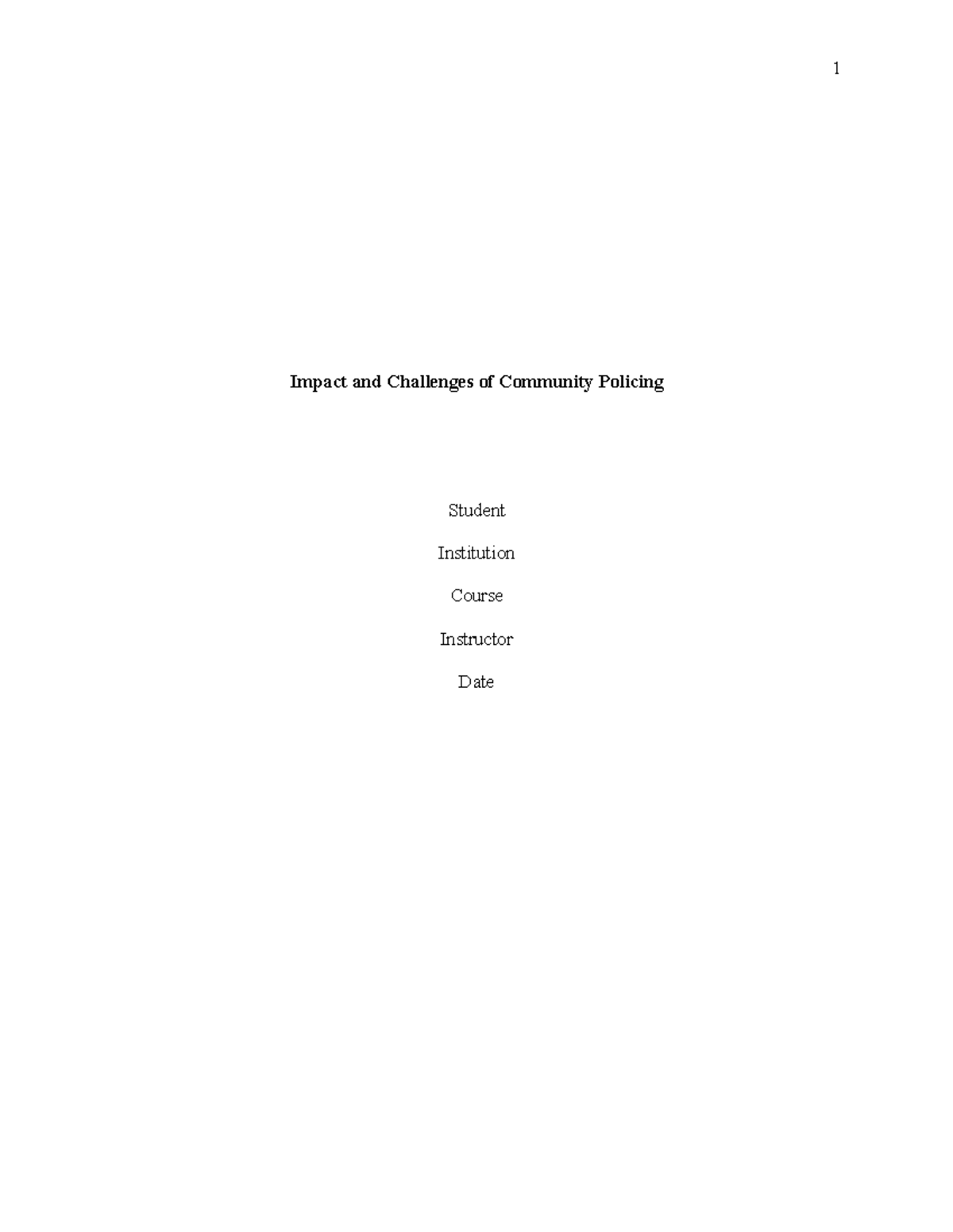 Community Policing - Impact and Challenges of Community Policing ...