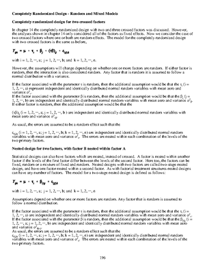 Lecture 4 - Part II: Assessing Assumptions for the Completely ...