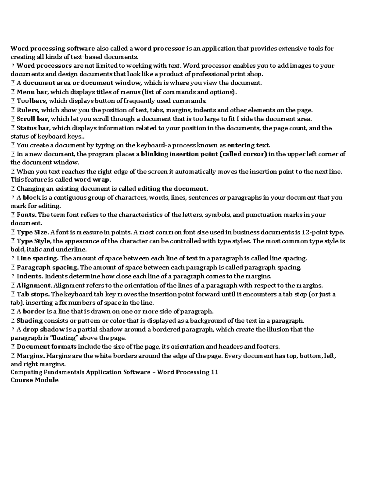 Word Processing Terminology - Databased Management System - Studocu