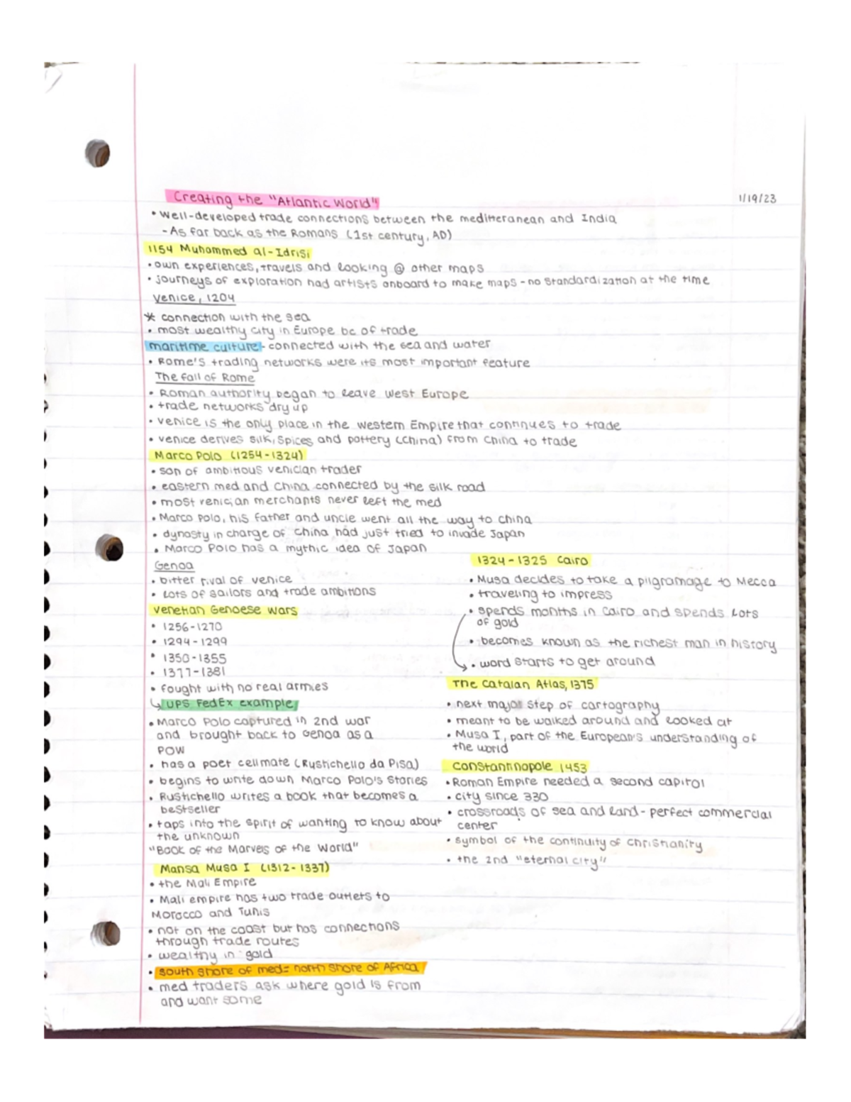 Class Notes (1:19:23- 1:27:23) - HIS 1300 - Studocu