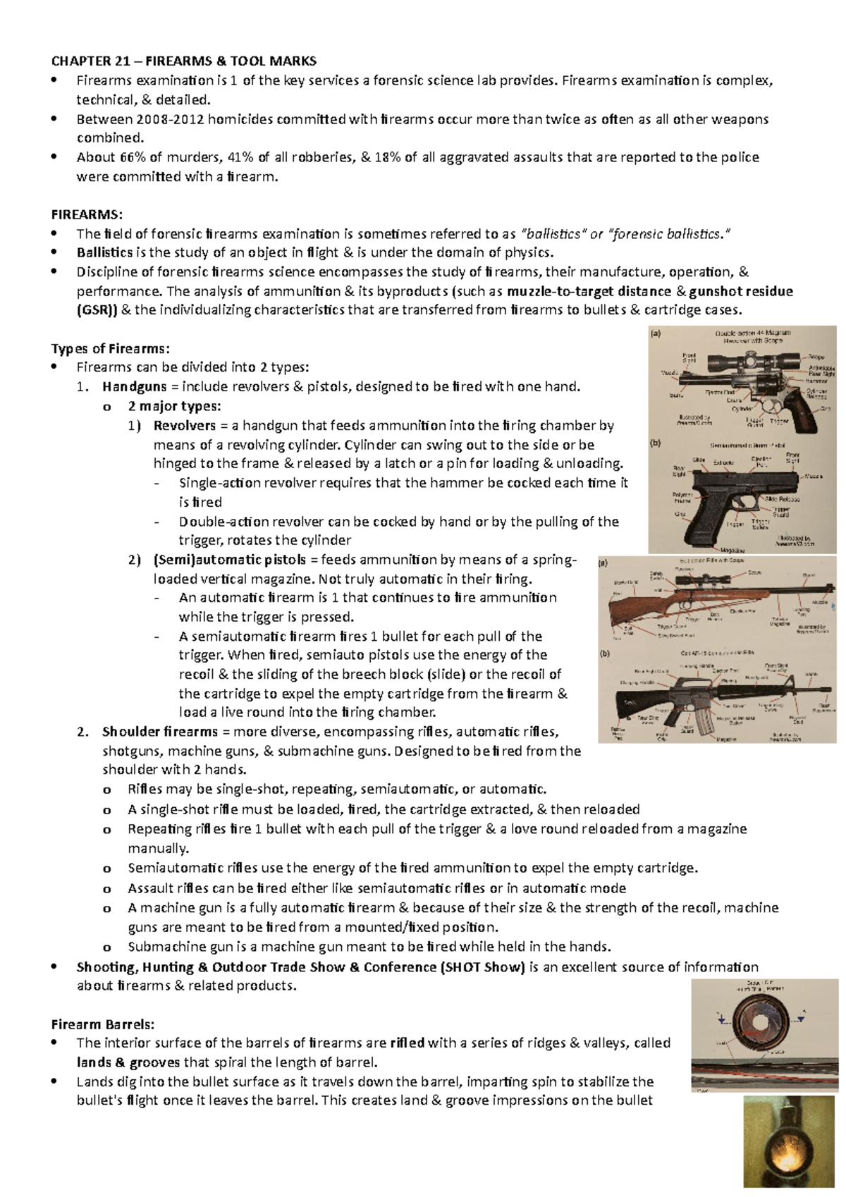 Chapter 21 Firearms & Toolmarks - CHAPTER 21 – FIREARMS & TOOL MARKS ...