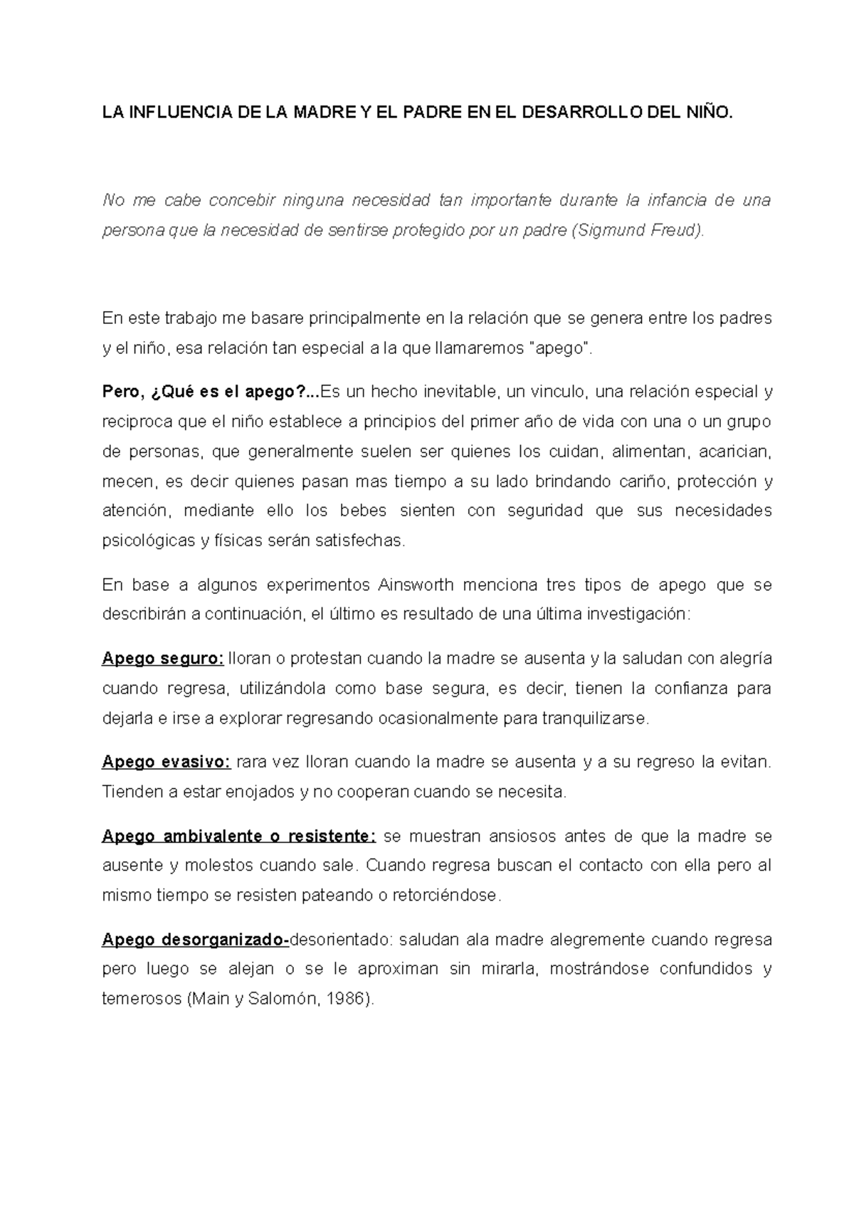 A Influencia DE LA Madre Y EL Padre EN EL Desarrollo DEL NIÑO - LA ...