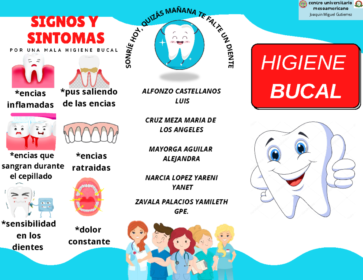 Higiene Bucal - HIGIENE BUCAL SIGNOS Y SINTOMAS P O R U N A M A L A H I
