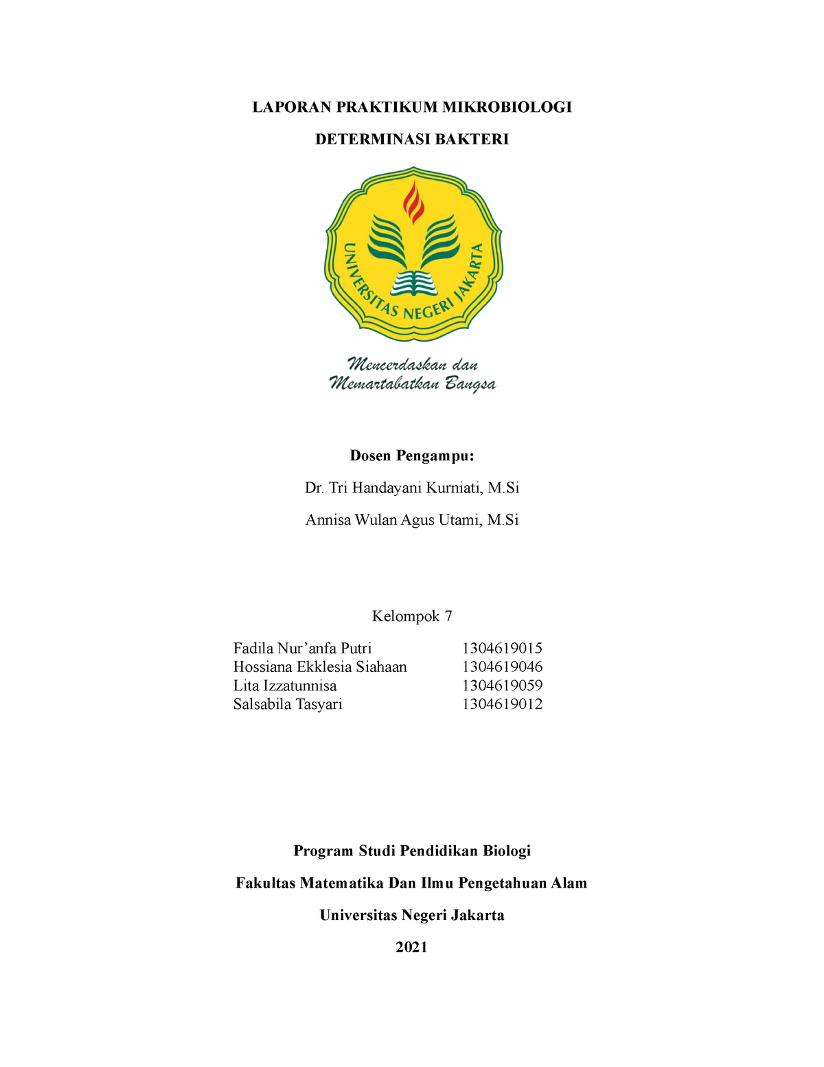 Laporan Praktikum 3 Determinasi Bakteri - LAPORAN PRAKTIKUM ...