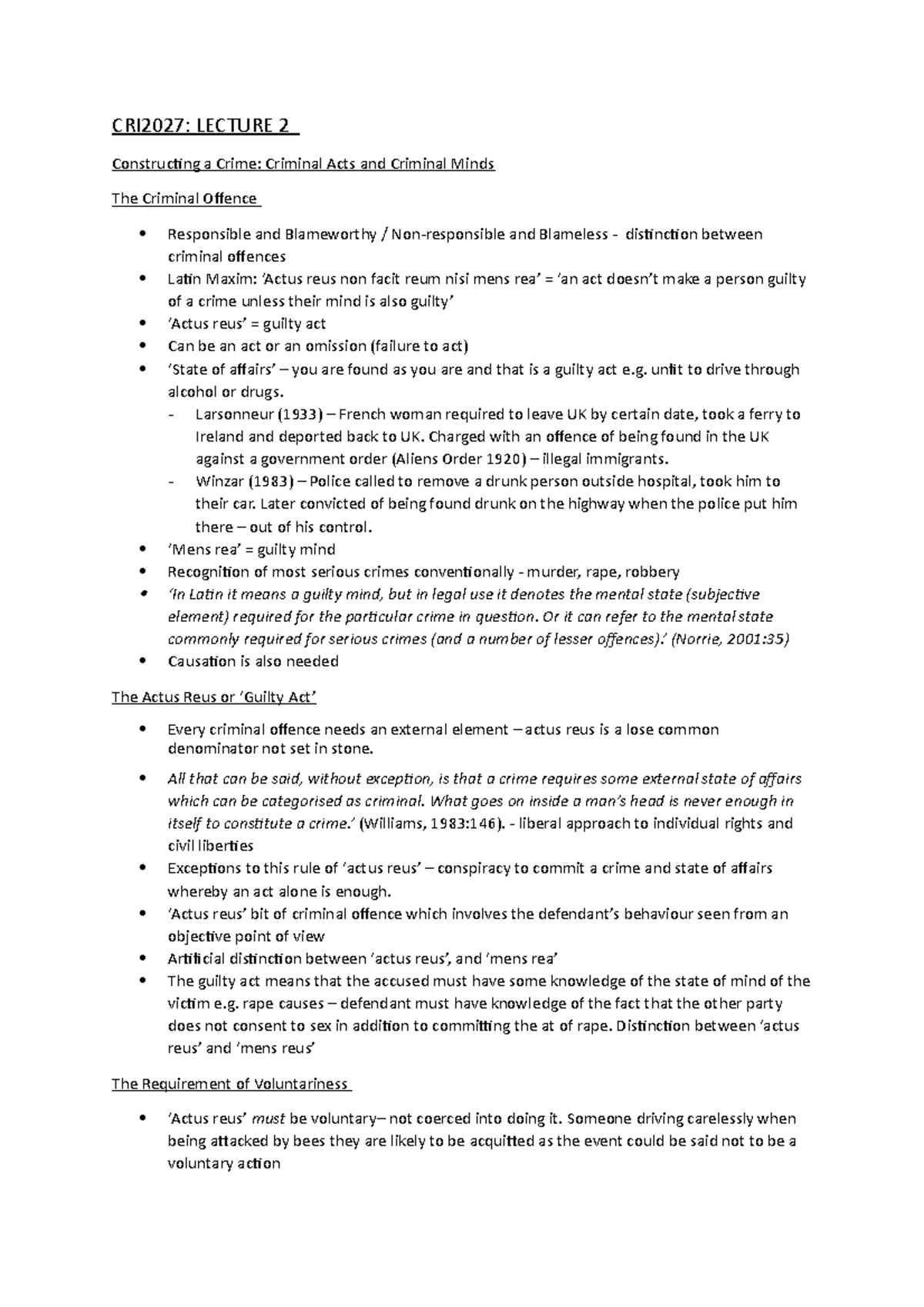 CRI2027 Lecture 2 Helen Baker CRI2027 EdgeHill Studocu