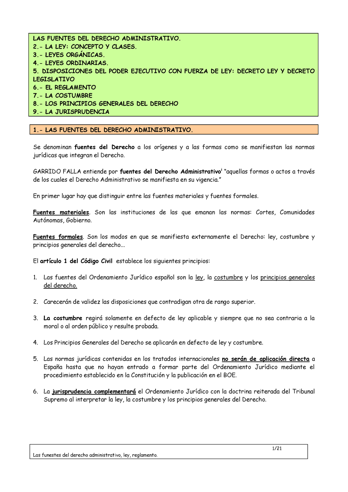 Las Fuentes Del Derecho Administrativo - LAS FUENTES DEL DERECHO ...