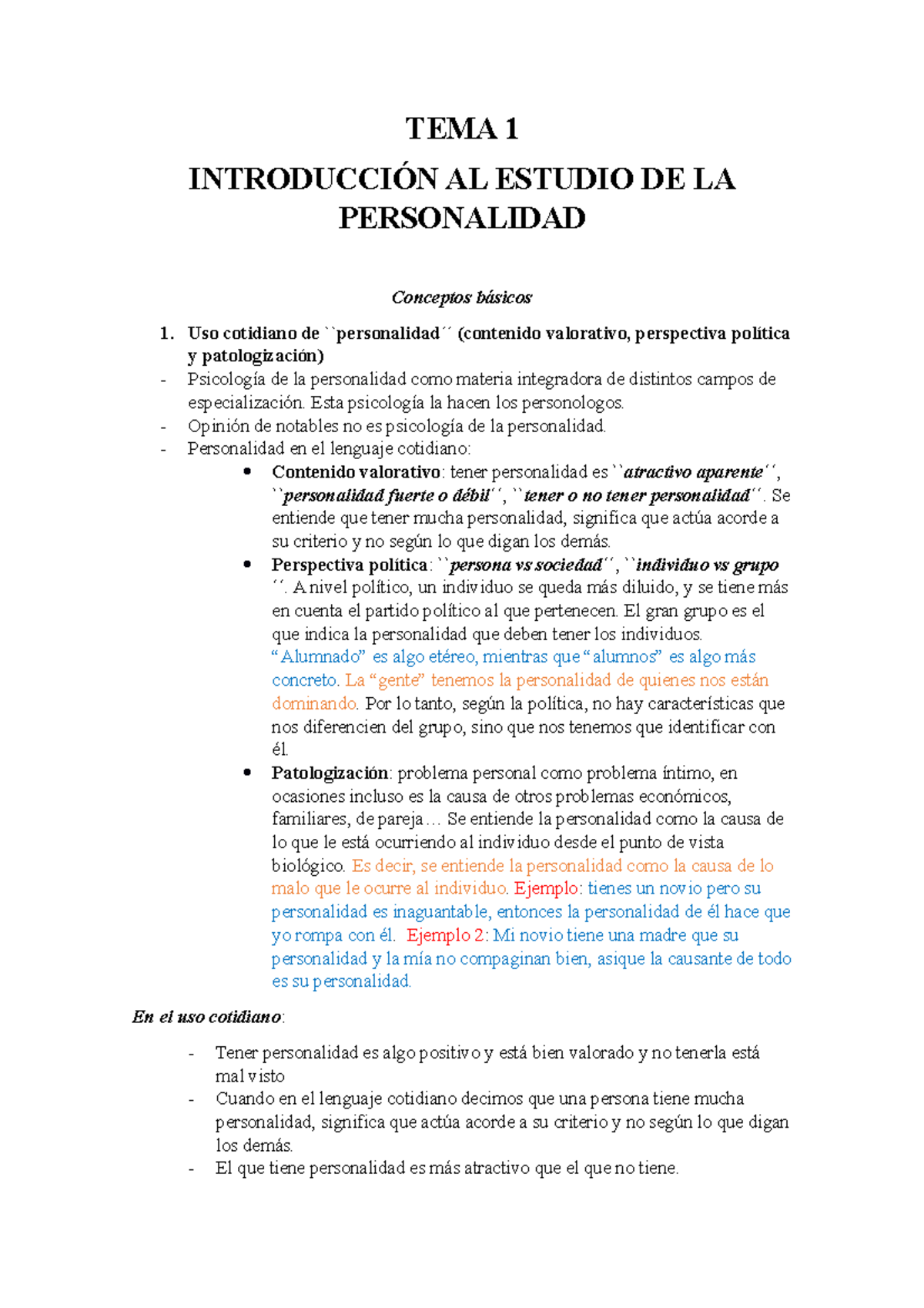 Tema 1 mio personalidad Terminado - TEMA 1 INTRODUCCIÓN AL ESTUDIO DE ...