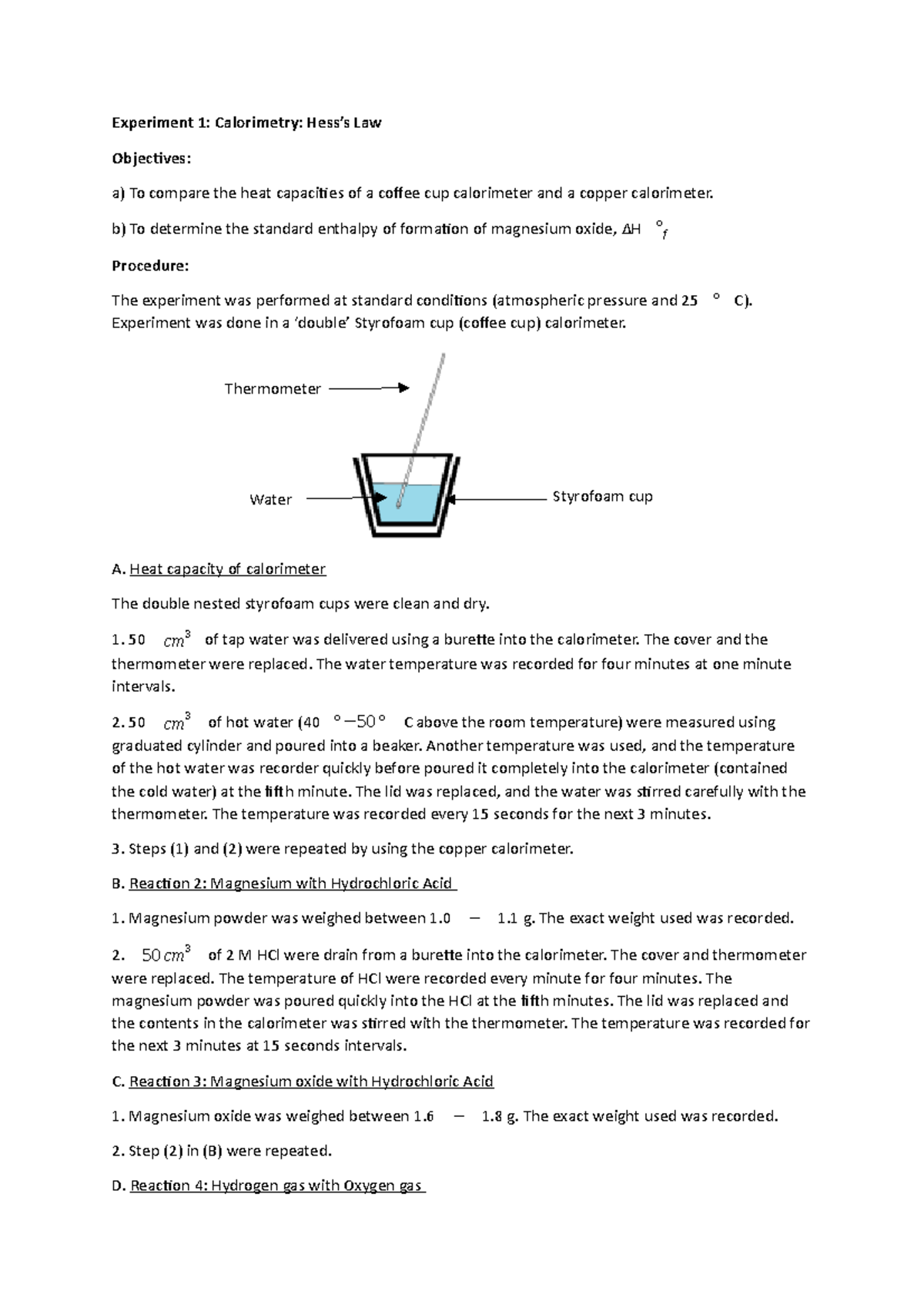 EXP 1 CHM 432 - half of experiment work - Applied Chemistry - UiTM ...