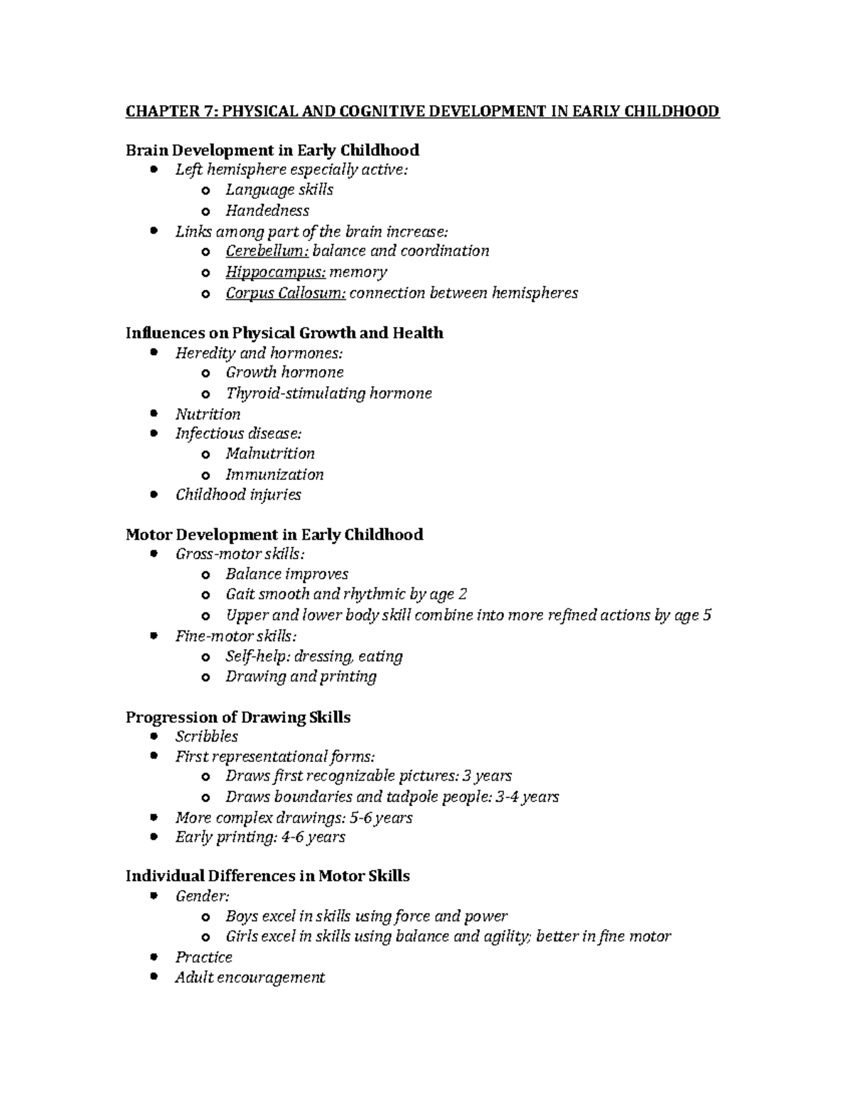 physical and cognitive development in early childhood CHAPTER 7