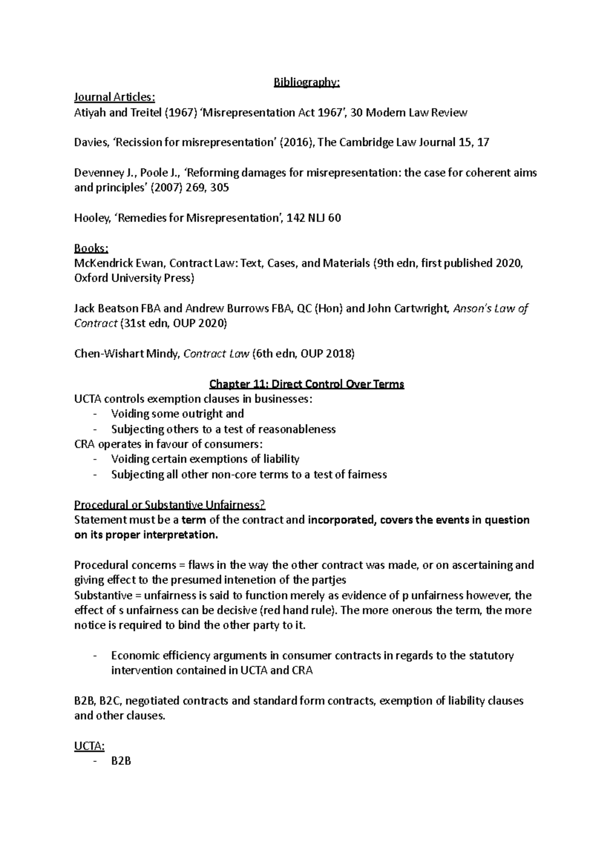 Contract Law Notes and Bibliography - Bibliography: Journal Articles ...