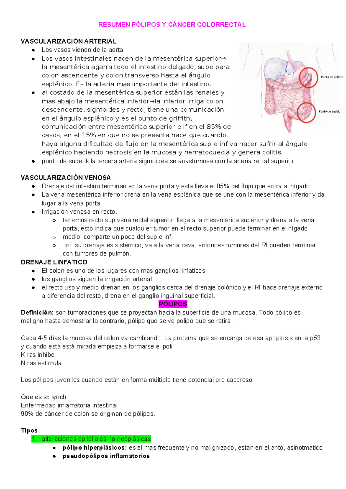 Resumen Pólipos Y Cáncer Colorrectal - RESUMEN PÓLIPOS Y CÁNCER ...