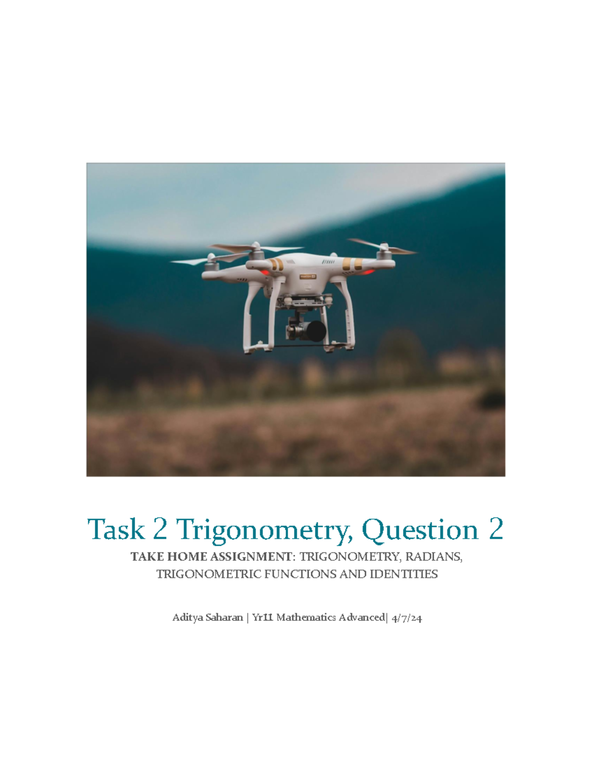 Task 2 Trigonometry; Question 2 - Task 2 Trigonometry, Question 2 TAKE ...