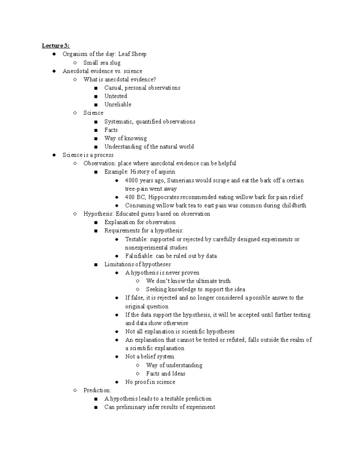 process of developing an observation hypothesis and experiment