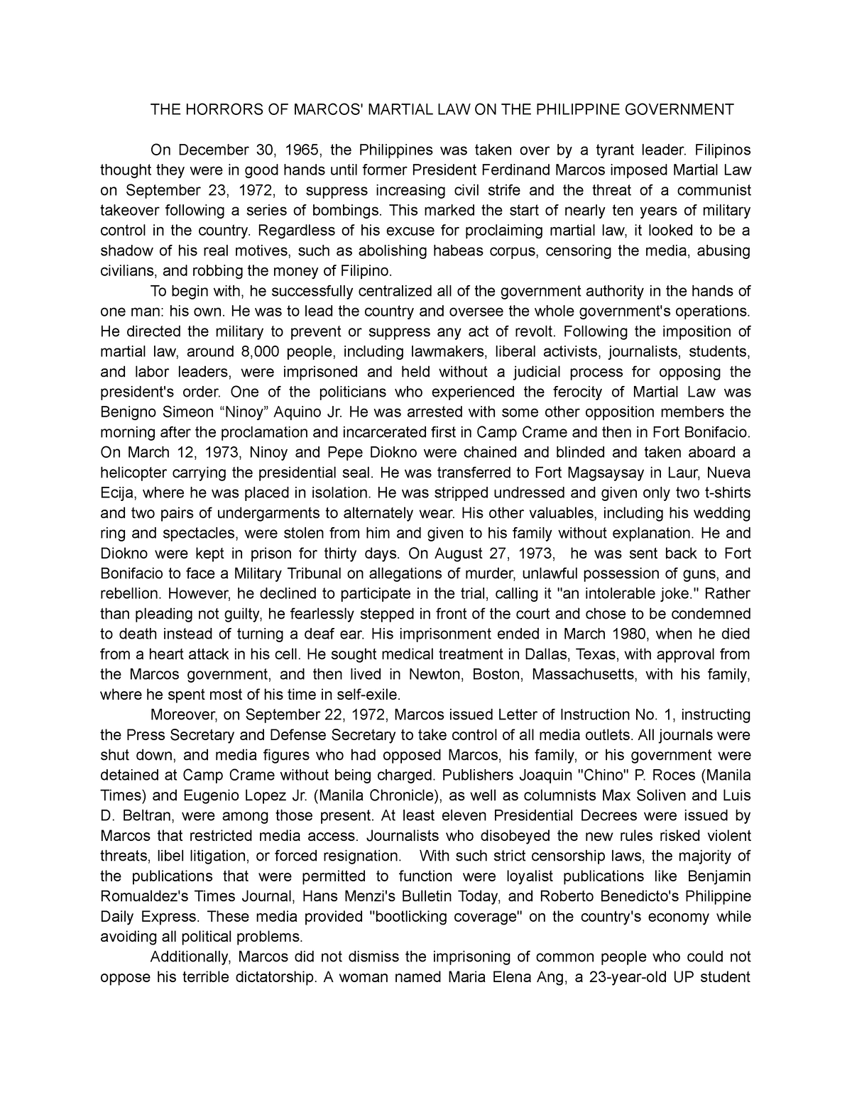 martial law philippines marcos essay