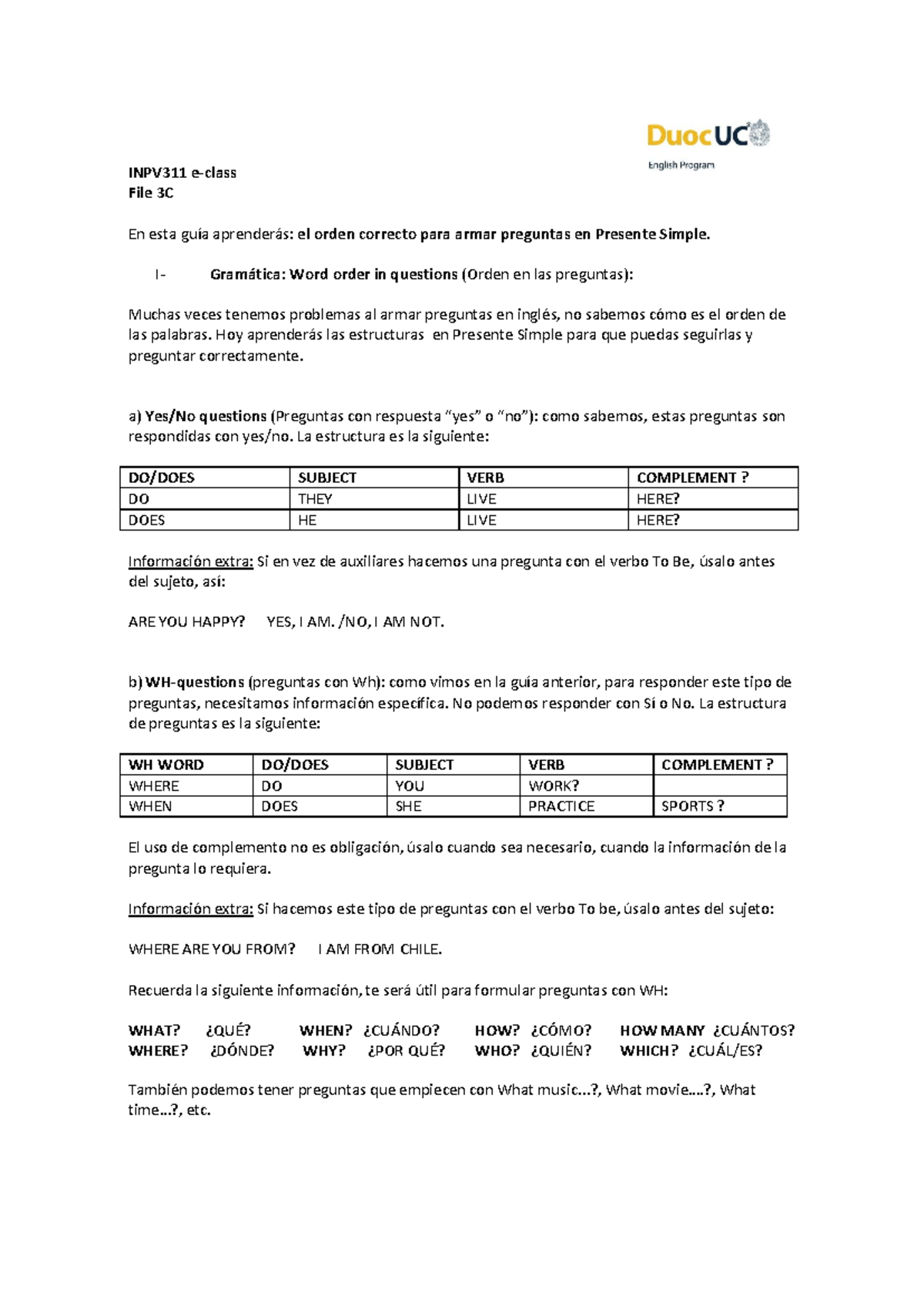 311 - 3C - ingles - INPV311 e-class File 3C En esta guía aprenderás: el ...