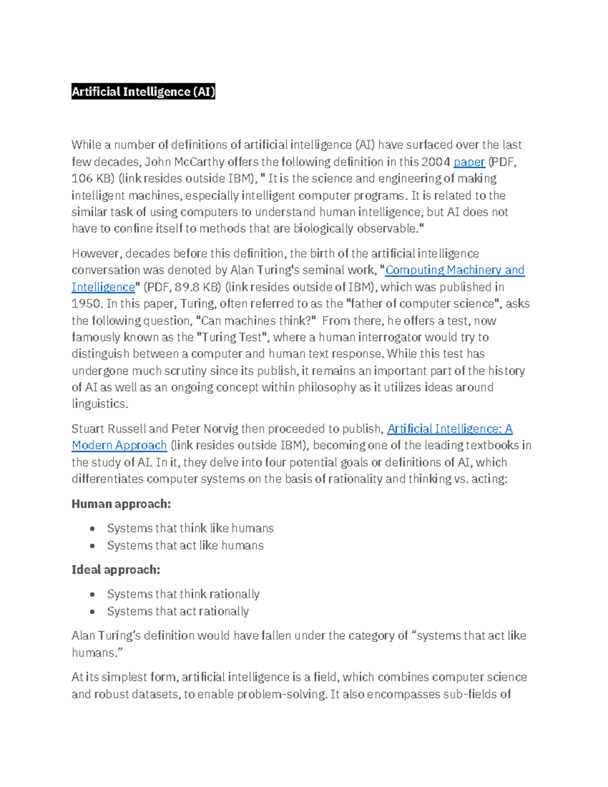 Artificial intelligence - It is related to the similar task of using ...
