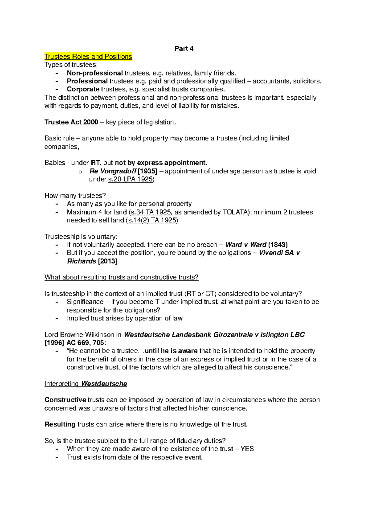 Trustees roles, powers, duties - Part 4 Trustees Roles and Positions ...