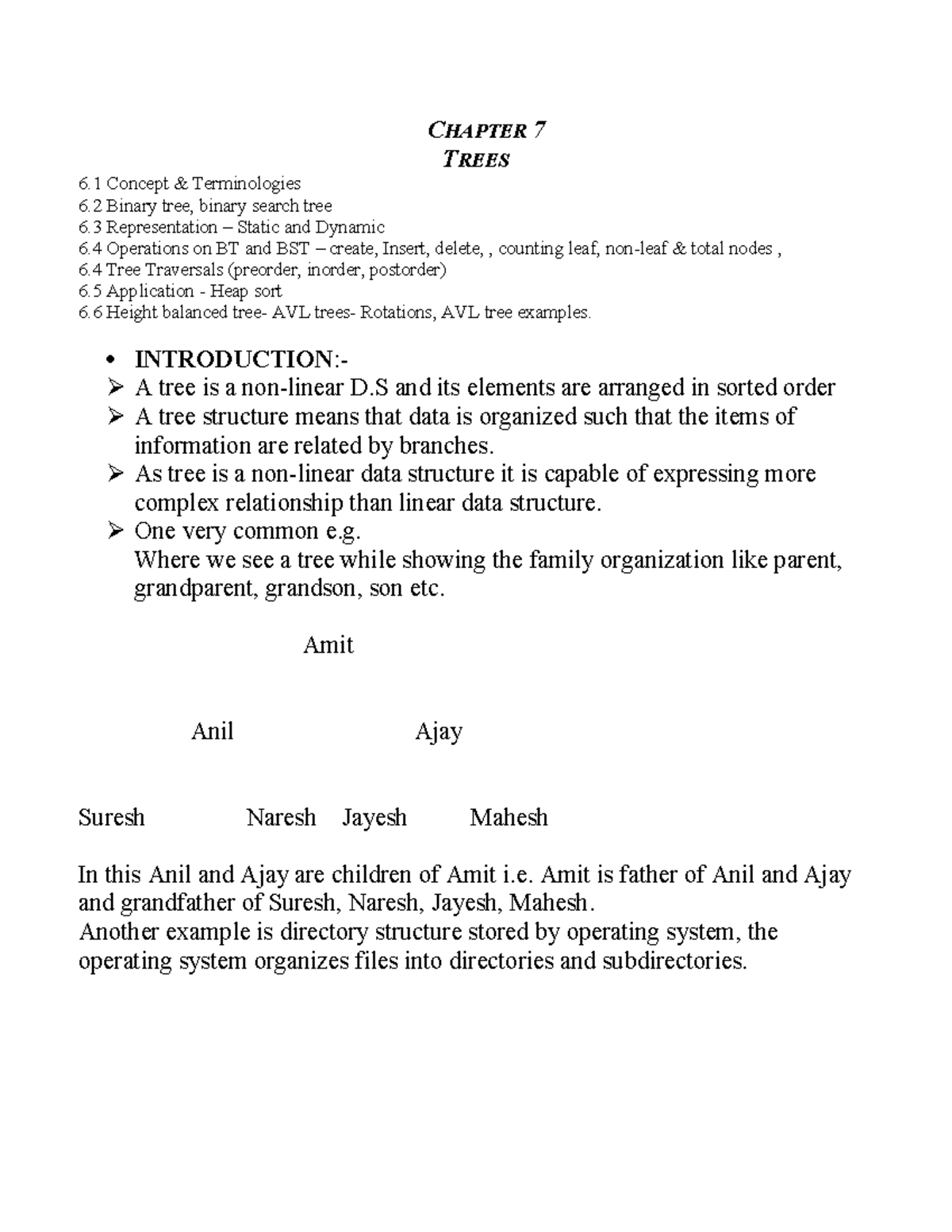 6. trees - CHAPTER 7 TREES 6 Concept & Terminologies 6 Binary tree ...