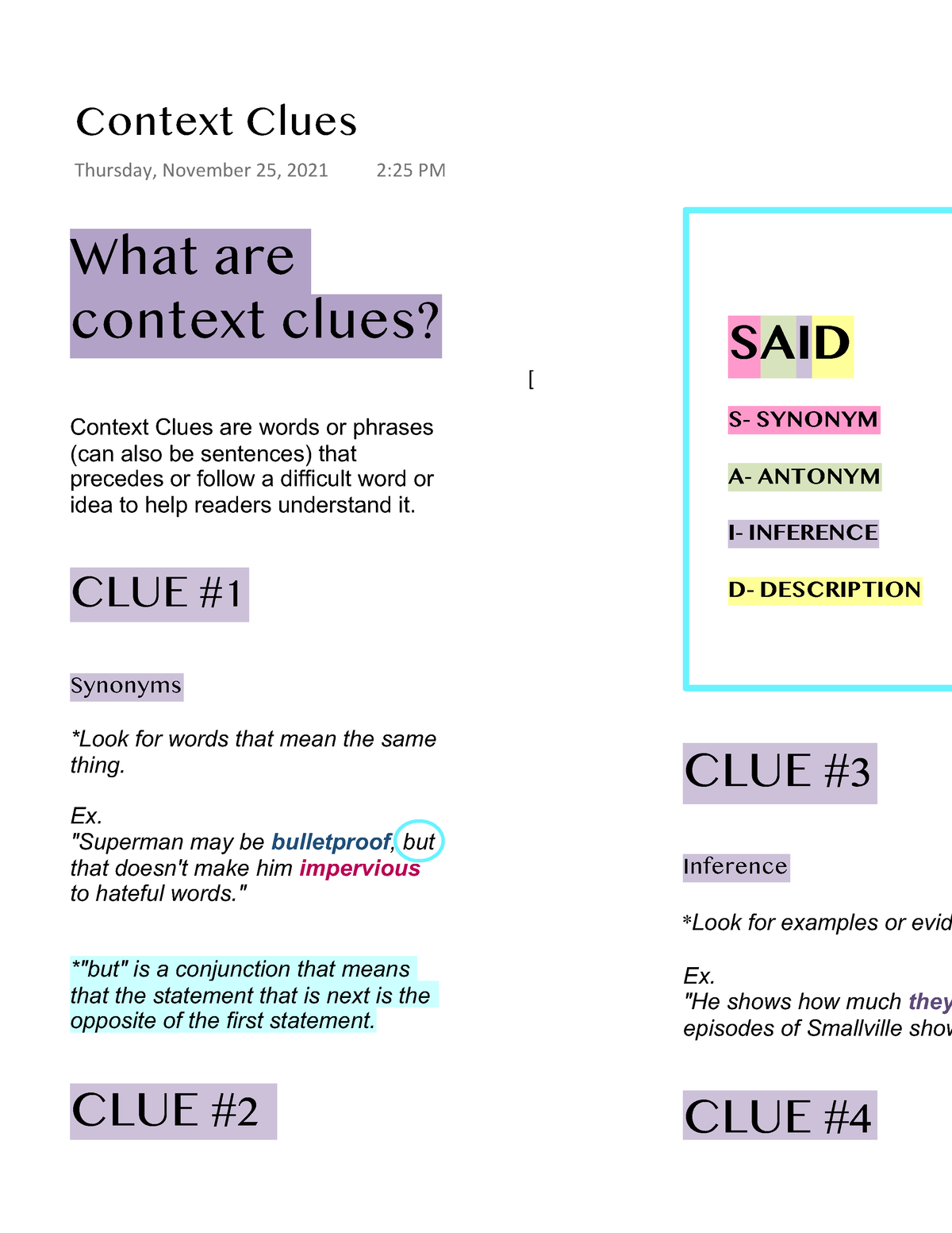 context-clues-clue-synonyms-look-for-words-that-mean