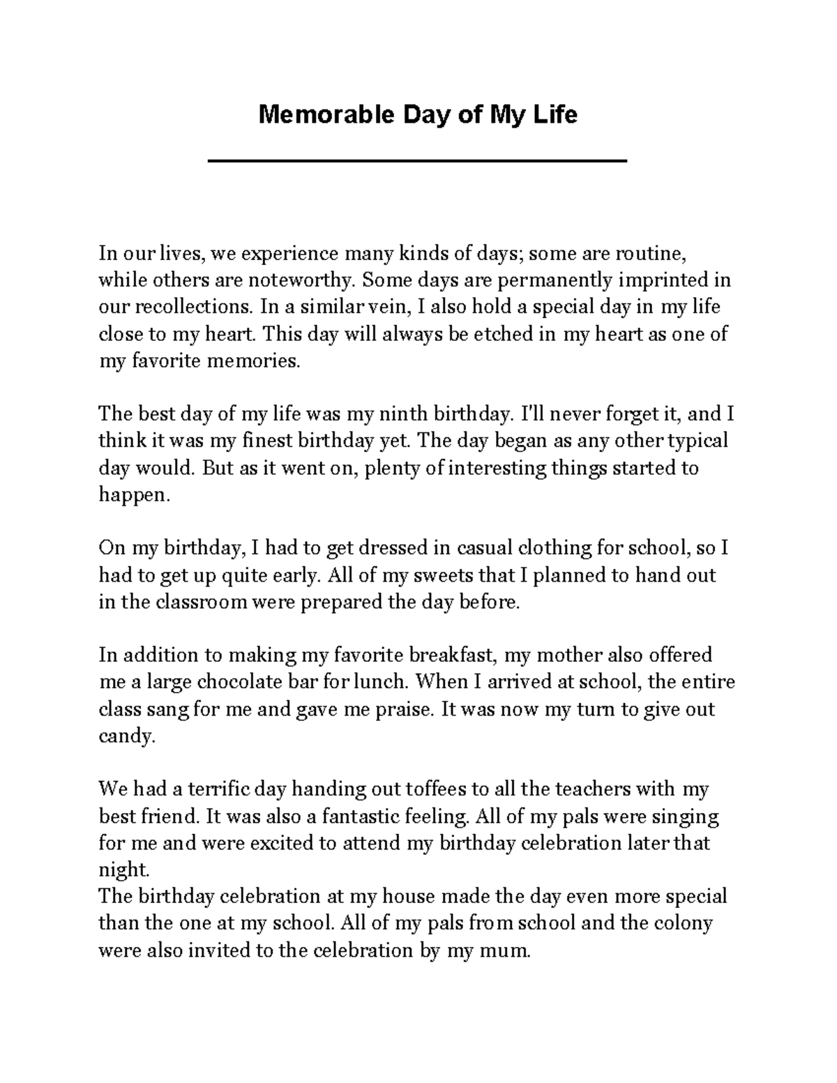 essay about the ultimate end of my life